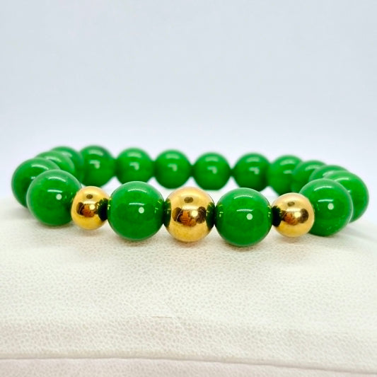 Natural South China Jade Bracelet in 10mm Stones