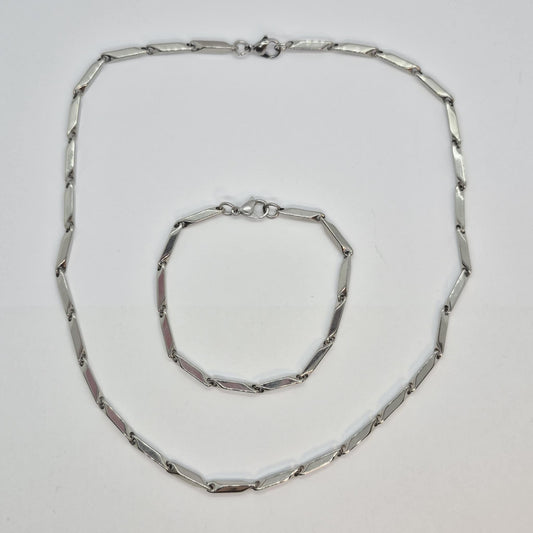 Stainless Steel Choker Necklace and Bracelet Set