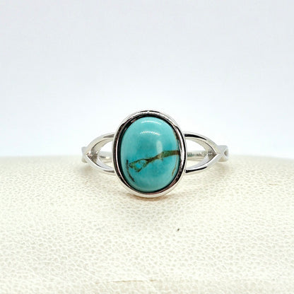 Natural Turquoise Ring in Sterling Silver