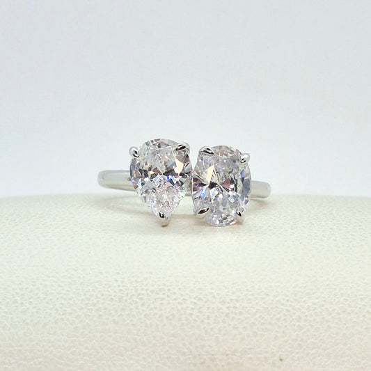 Natural Zirconia Stone Ring in Sterling Silver
