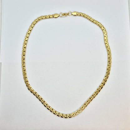 Gold Platted Stainless Steel Flat Chain Necklace Choker