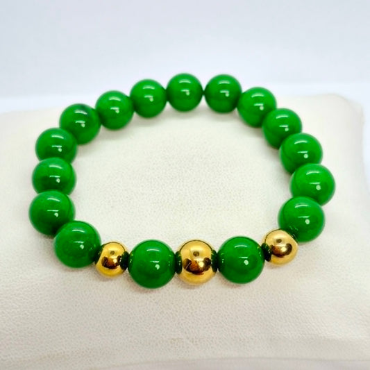 Natural South China Jade Bracelet in 10mm Stones