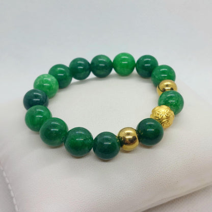 Natural Chinese Jade Bracelet in 10 and 12m Stones (Copy)