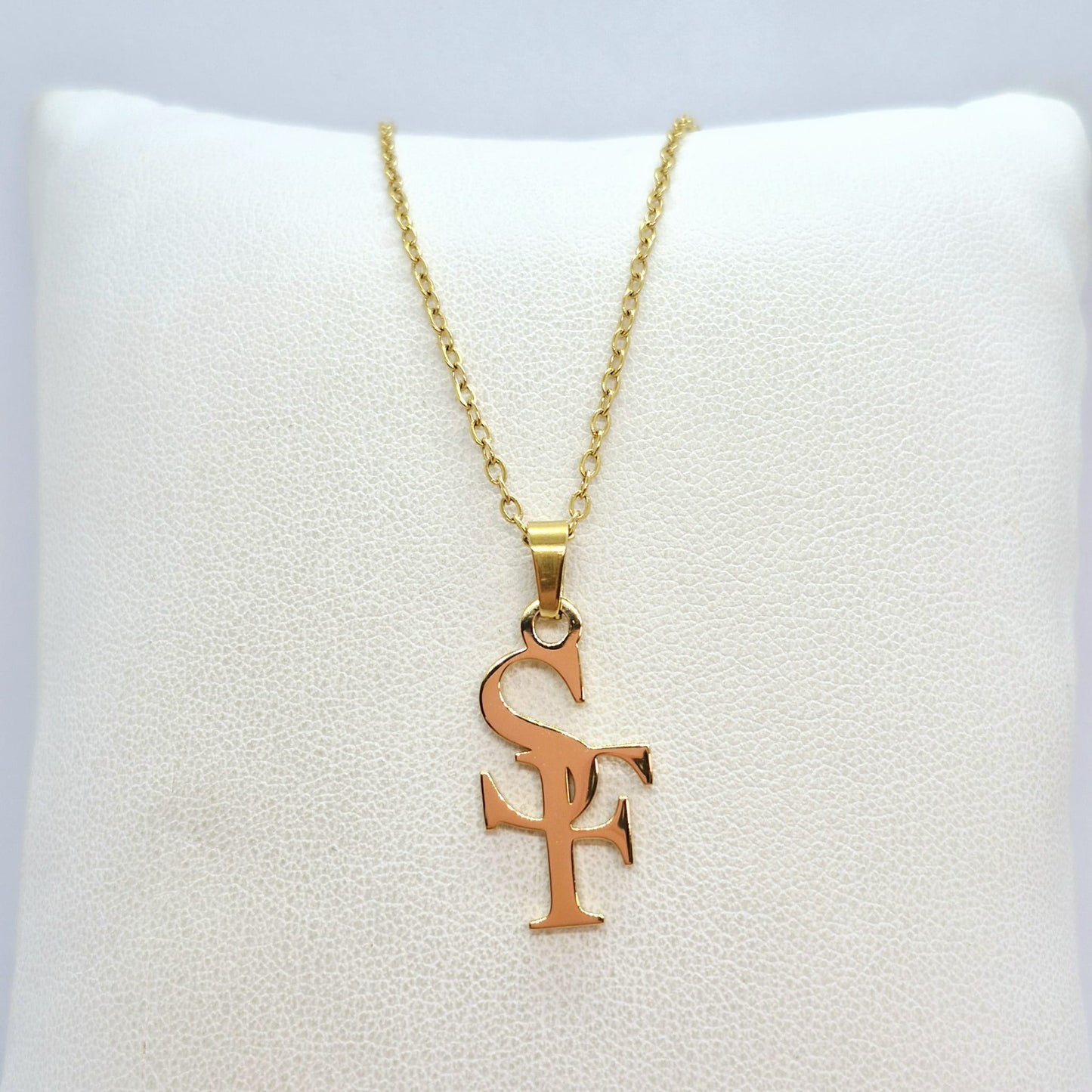 Customise your own - Two Initial Pendant In Stainless Steel with Chain Necklace