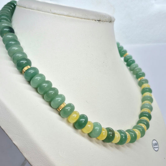 Natural Aventurine and Yellow Agate Necklace Choker
