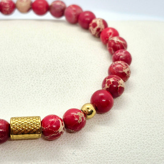 Natural Red Jasper Bracelet in 6mm Stones
