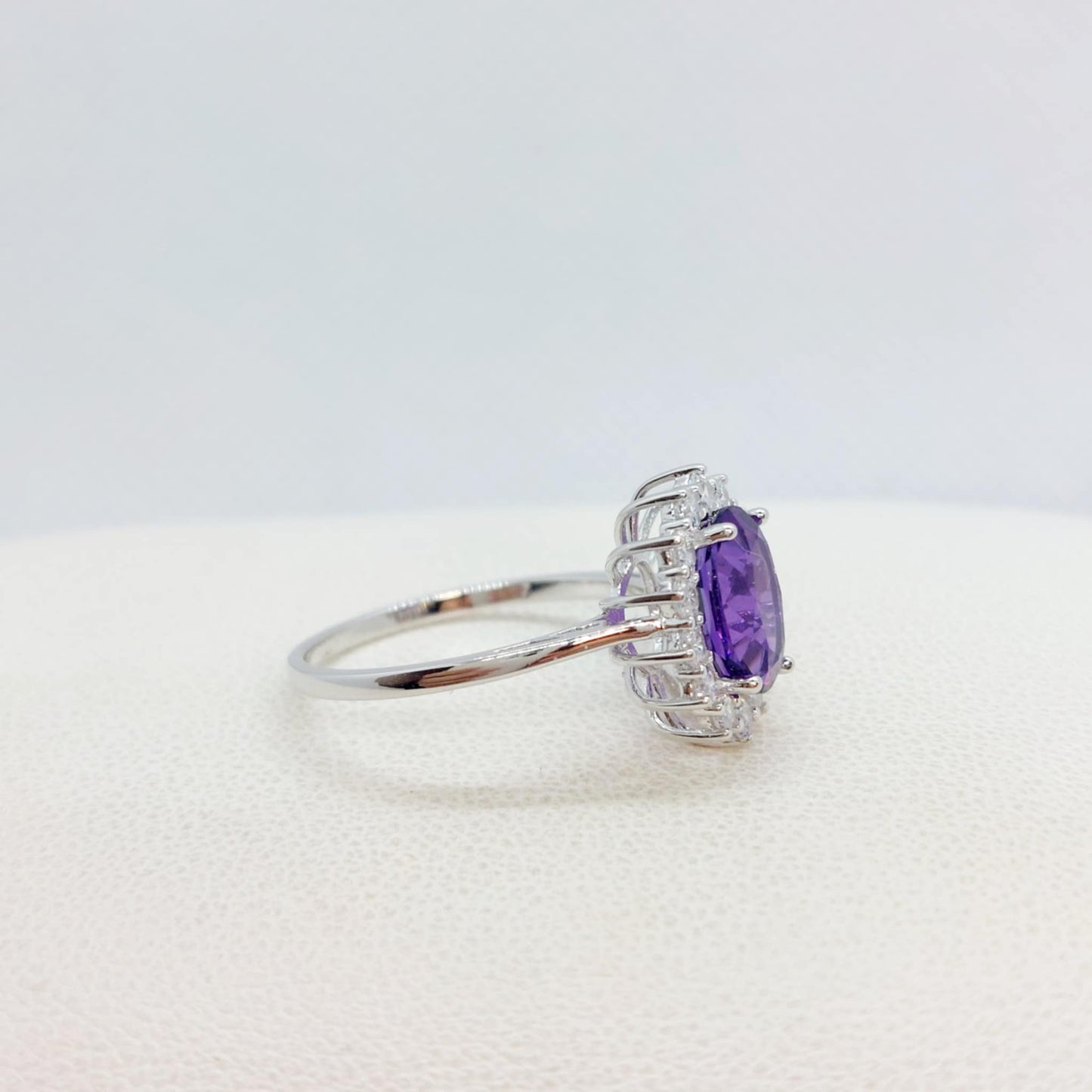 Natural Amethyst Ring with 2ct Stone in Sterling Silver