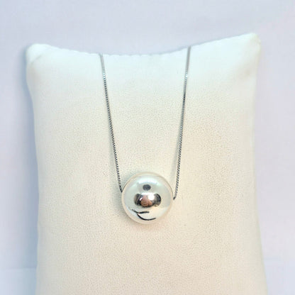 925 Sterling Zilveren Bol Hanger Ketting met Sterling Zilveren Ketting