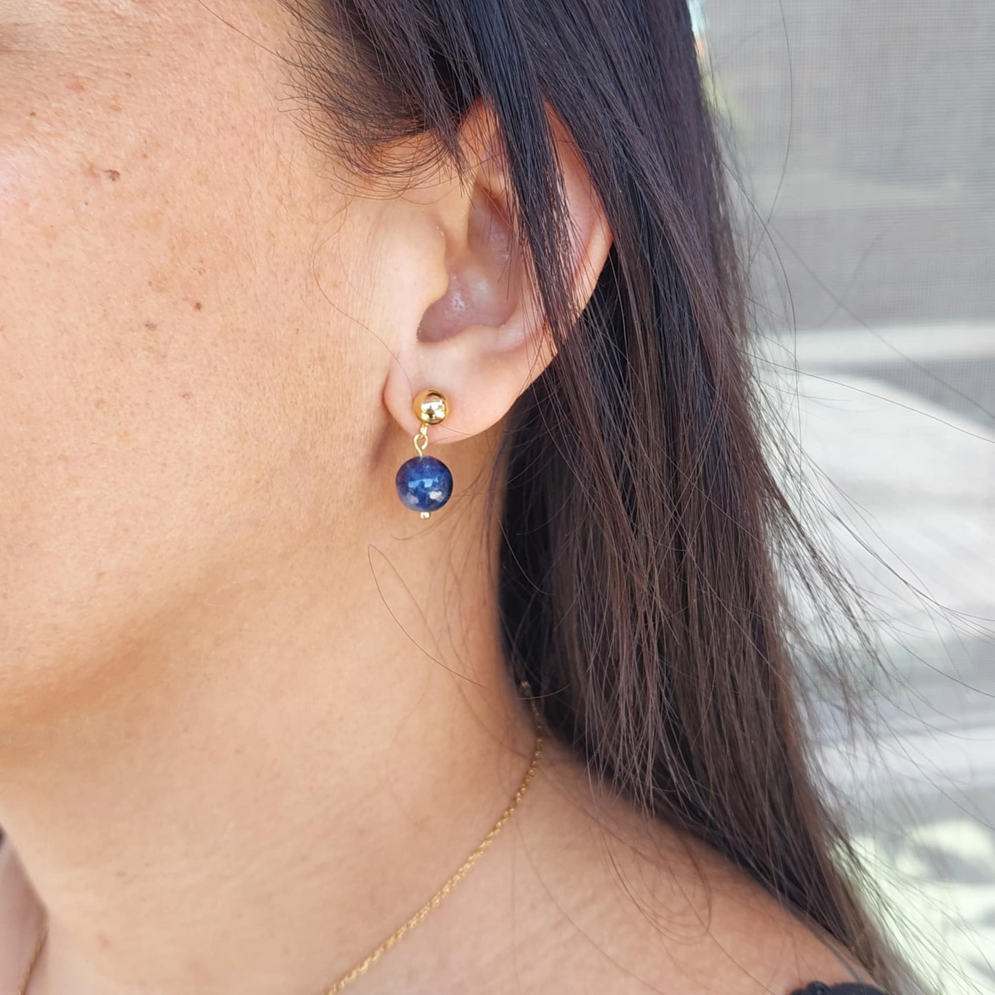 Natural AAA Sapphire Stone Set in 10mm Stones with Stainless Steel Gold Plated