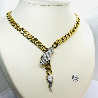 Snake Necklace Chain in Gold Plated Stainless Steel