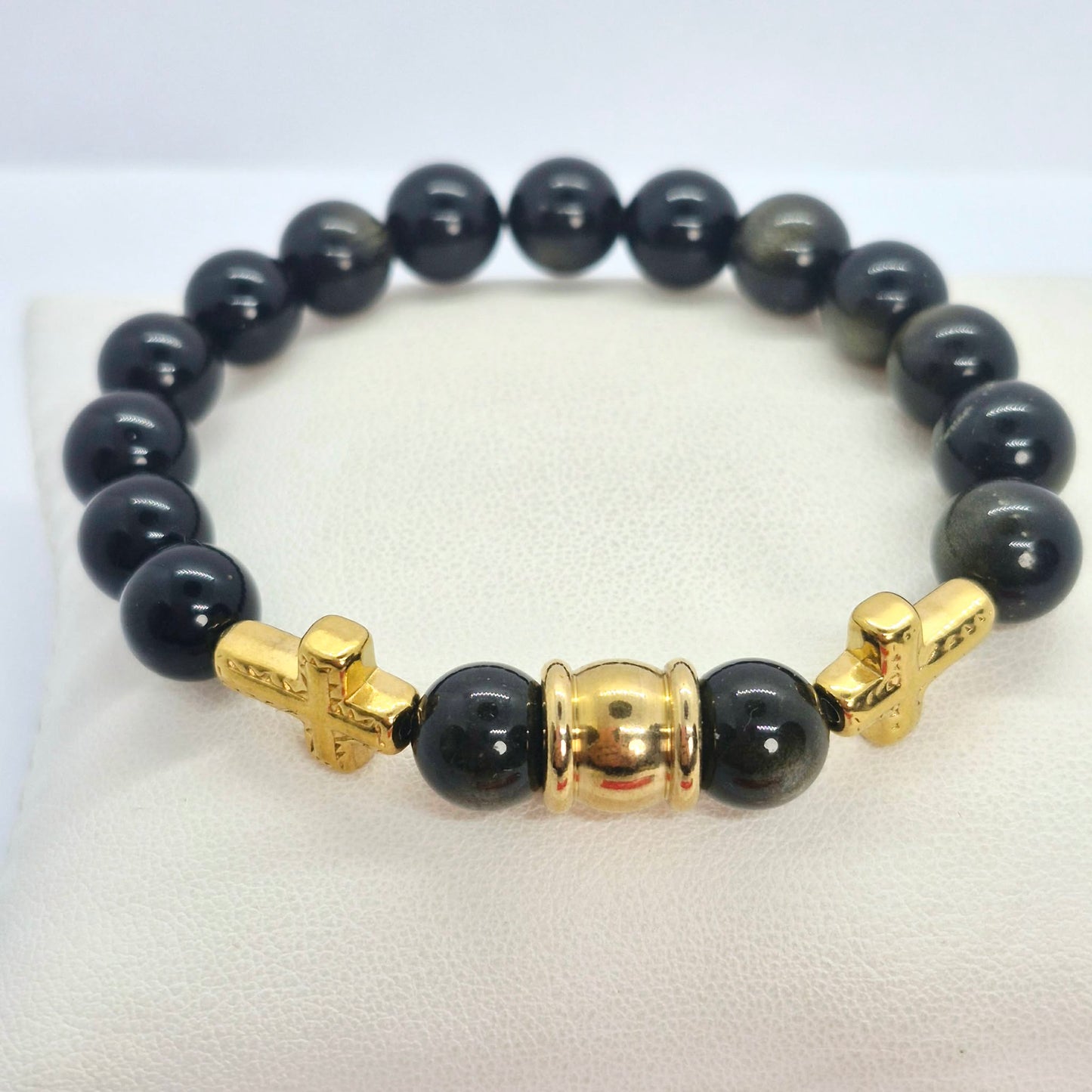 Natural Golden Obsidian Bracelet in 10mm Stones