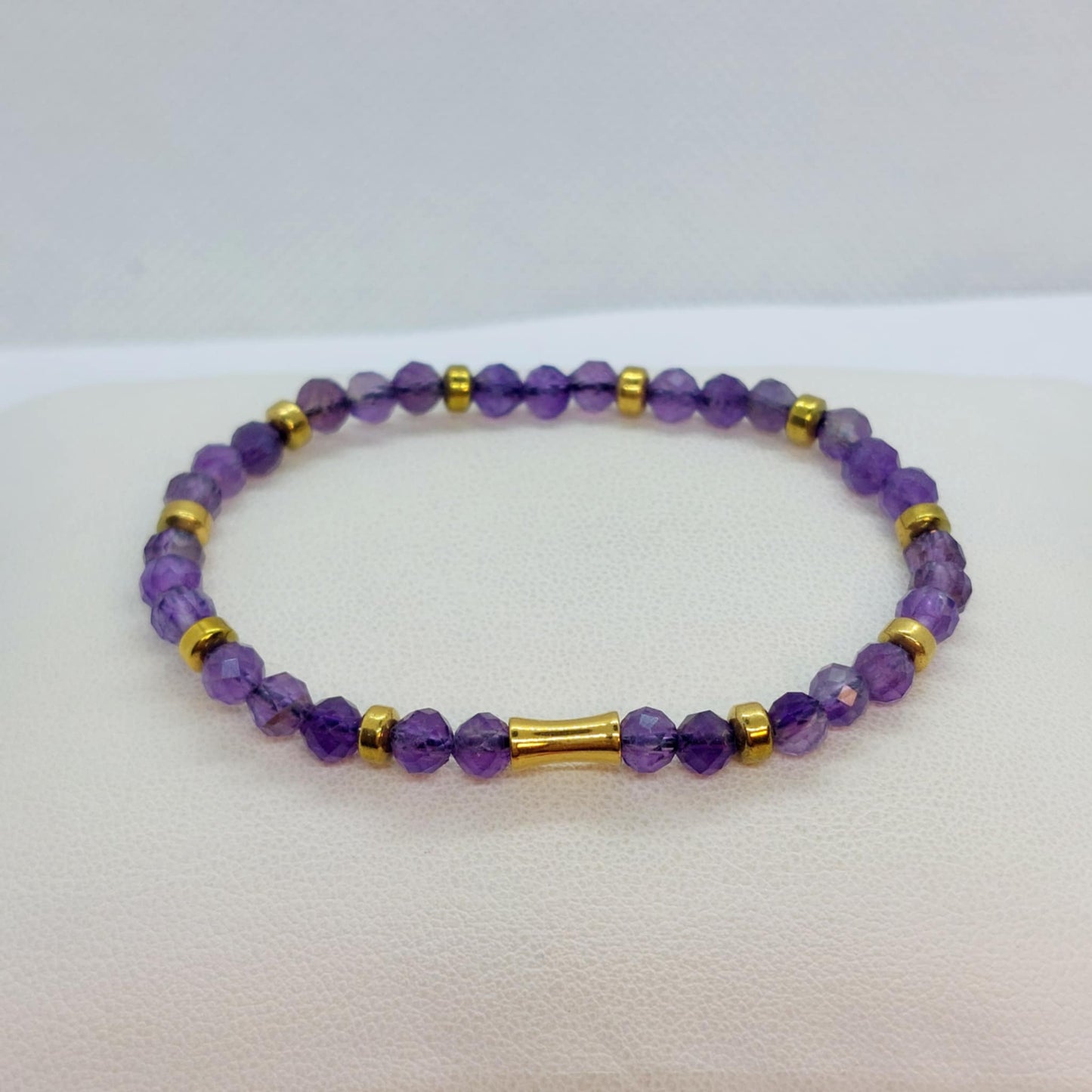 Natural Amethyst Stone Bracelet with 4mm Stones