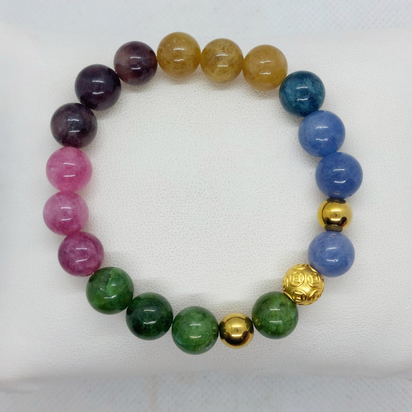 Natural Mixed Tourmaline Bracelet in 10m Stones