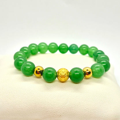 Natural Chinese Jade Bracelet in 10 and 12m Stones