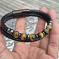 Tiger Eye and Leather Bracelets for Men