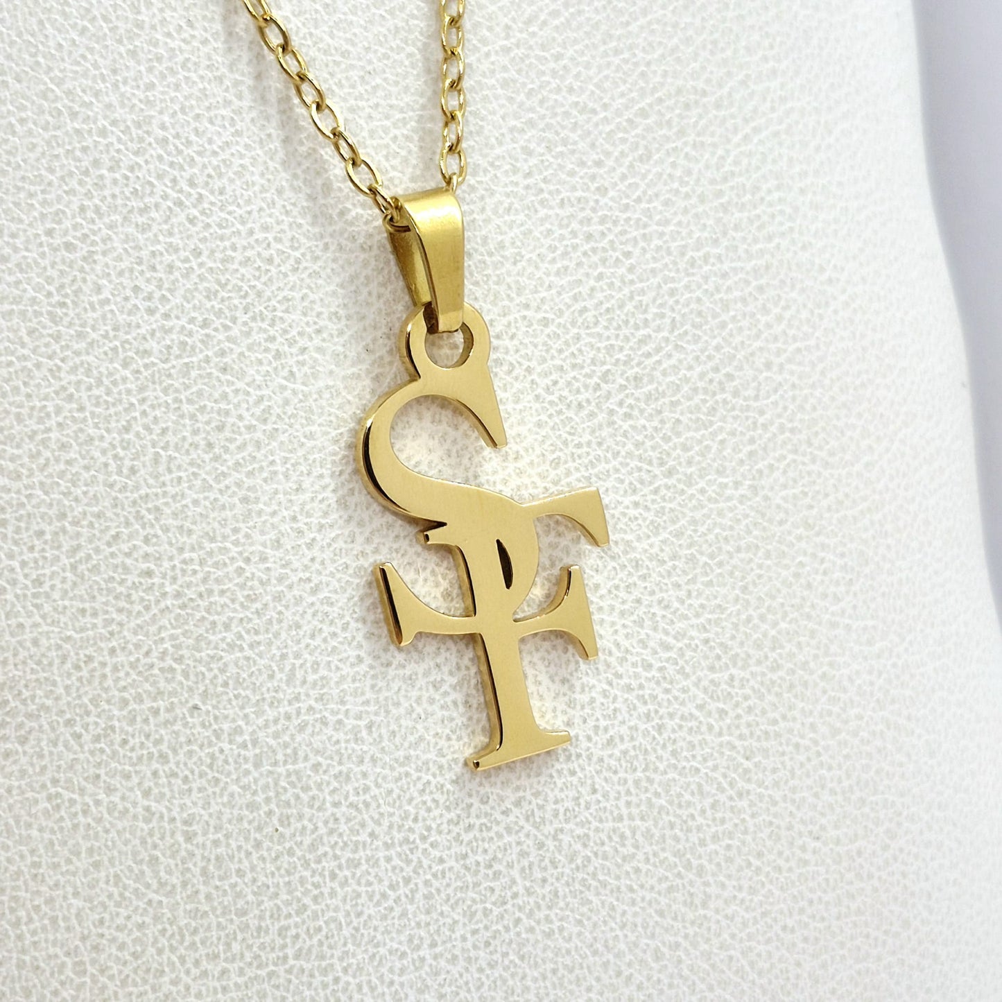 Customise your own - Two Initial Pendant In Stainless Steel with Chain Necklace