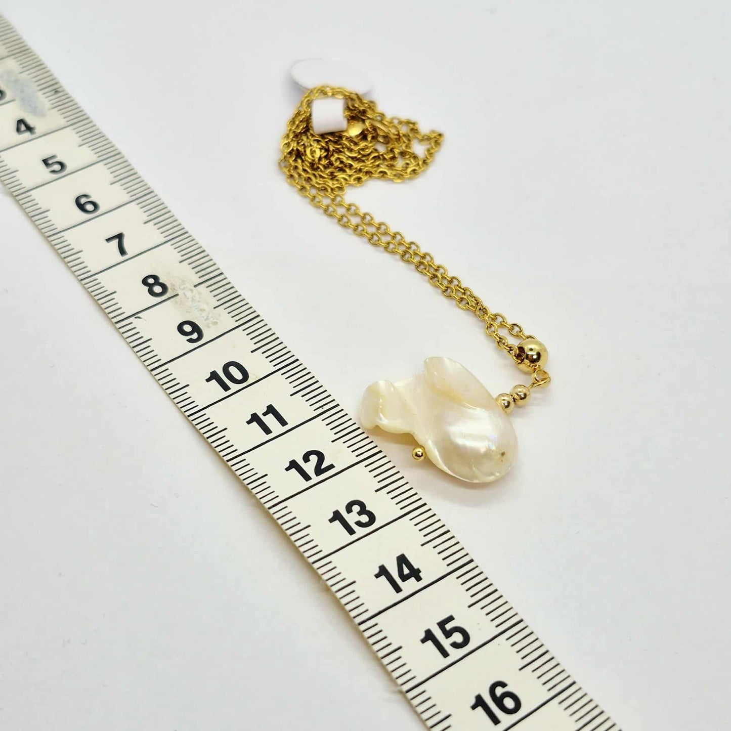 Natural Baroque Pearl Pendant with Gold Plated Chain Necklace