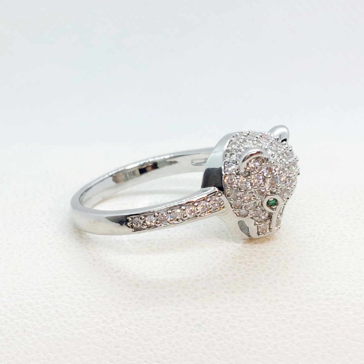 Leopard Ring with Zircon in Stainless Steel Resizeable