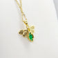 Dragonfly Pendant in Zircon with Gold Plated Stainless Steel with Chain Necklace