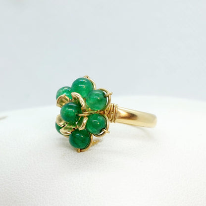 Natural Hetian Jade Ring in 10K Gold