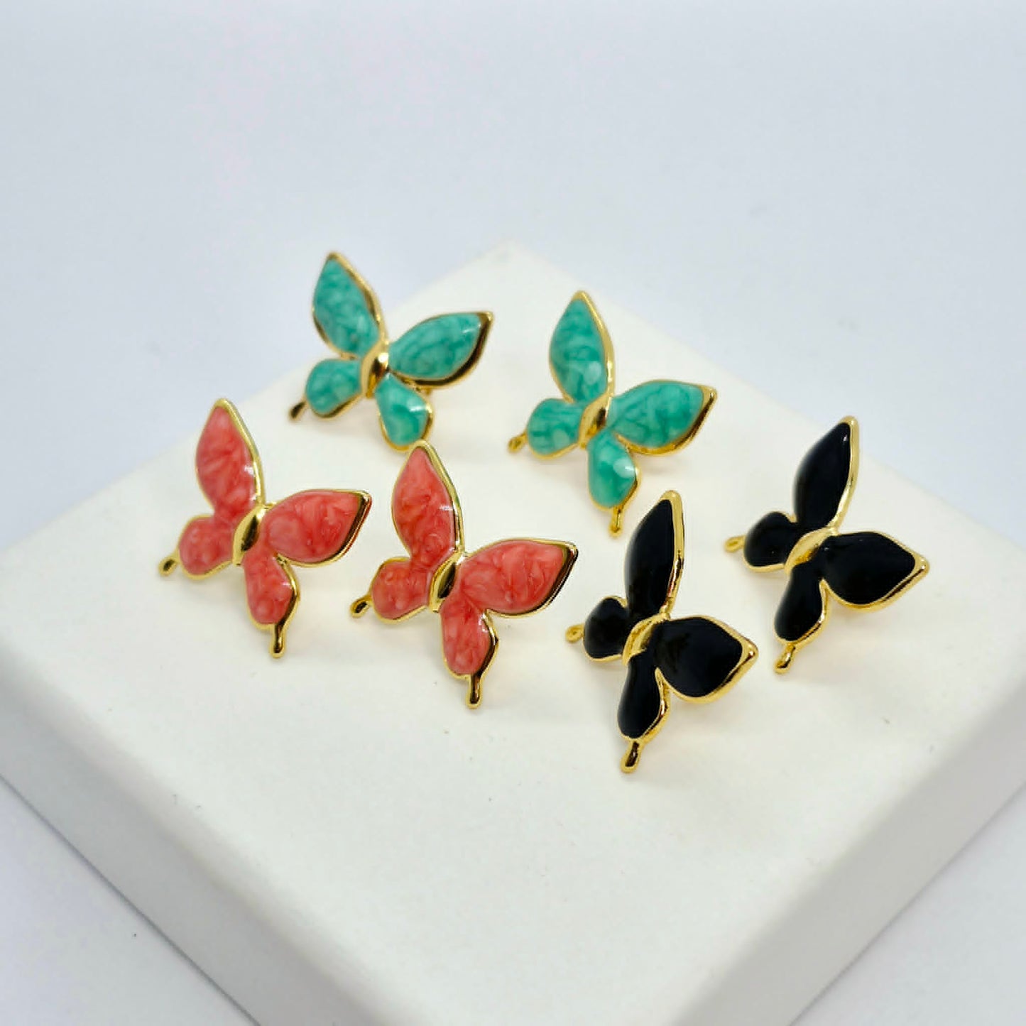 Butterfly Stud Earrings in Stainless Steel Gold Plating