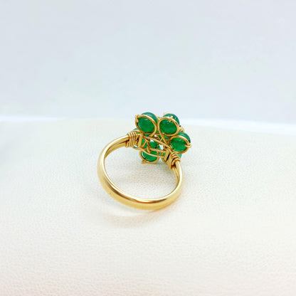 Natural Hetian Jade Ring in 10K Gold