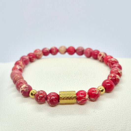 Natural Red Jasper Bracelet in 6mm Stones