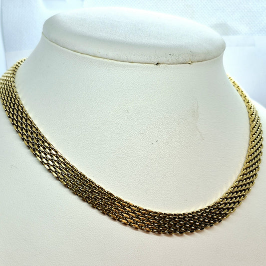 Gold Platted Stainless Steel Flat Chain Necklace Choker