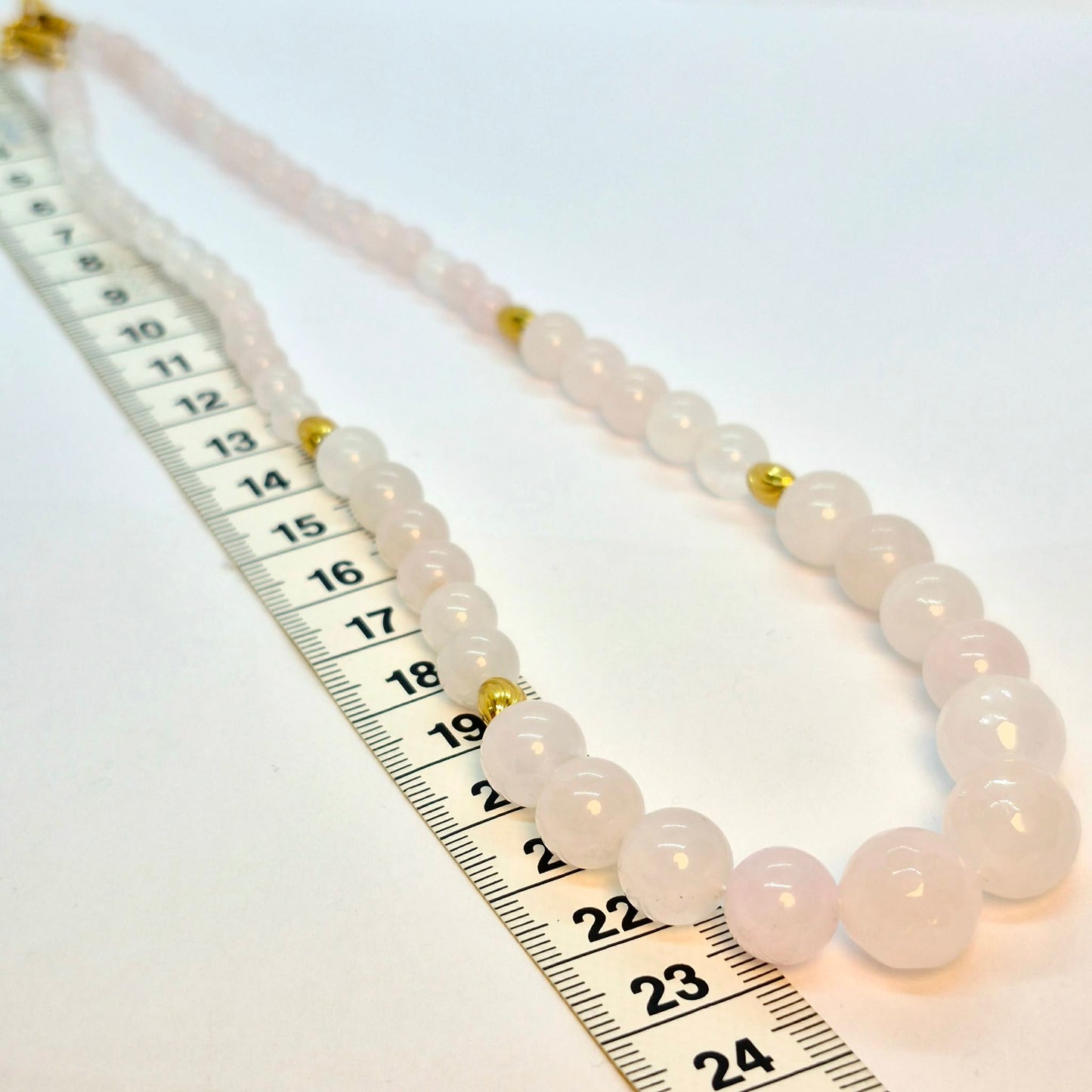 Natuurlijke Rozenkwarts Ketting Choker met 8-12mm Stenen