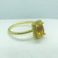 Natural Citrine Ring in Sterling Silver Gold Plated