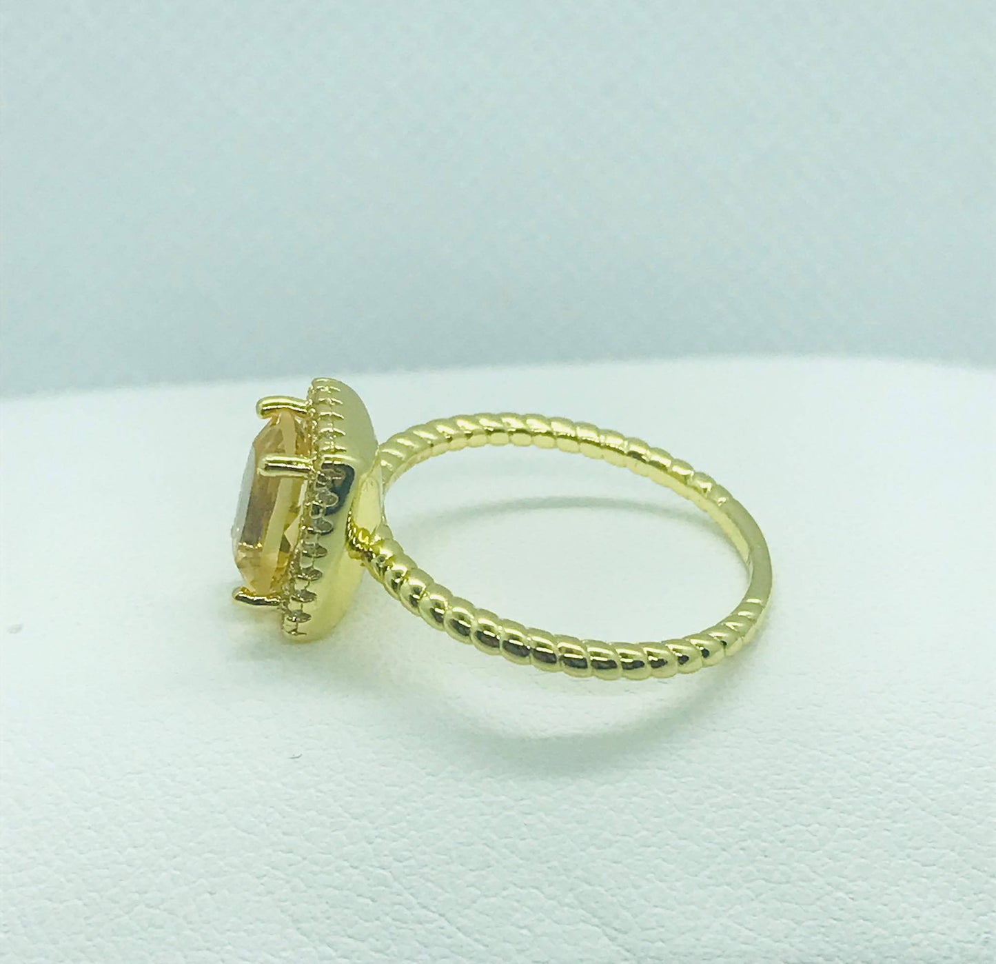 Natural Citrine Ring in Sterling Silver Gold Plated