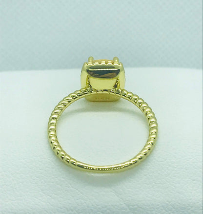 Natural Citrine Ring in Sterling Silver Gold Plated