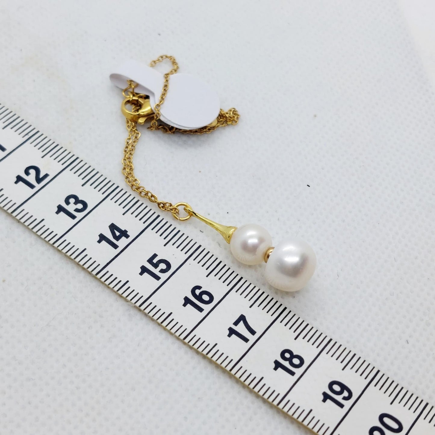 Natural Freshwater Pearl Pendant with Gold Plated Stainless Steel Chain Necklace