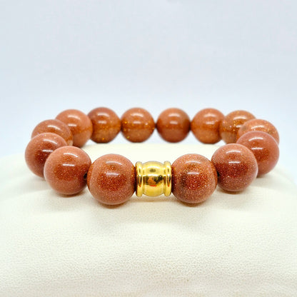 Natural Red Sandstone Bracelet in 14mm Stone