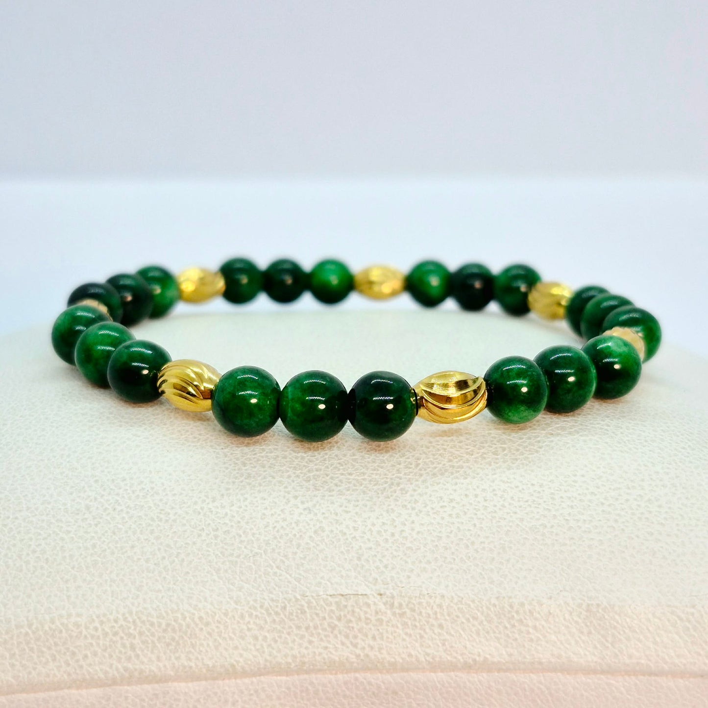Natural South China Jade Bracelet in 6mm Stones
