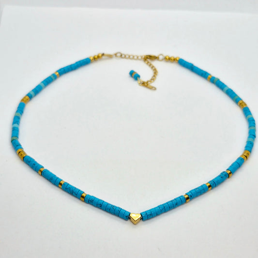 Natural Turquoise Choker in 4mm Stones