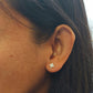 Natural Stone Stud Earrings with Rhodolite Garnet, Peridot, Garnet or Topaz in Sterling Silver Gold Plated