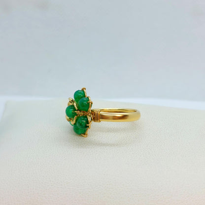 Natural Hetian Jade Ring in 10K Gold