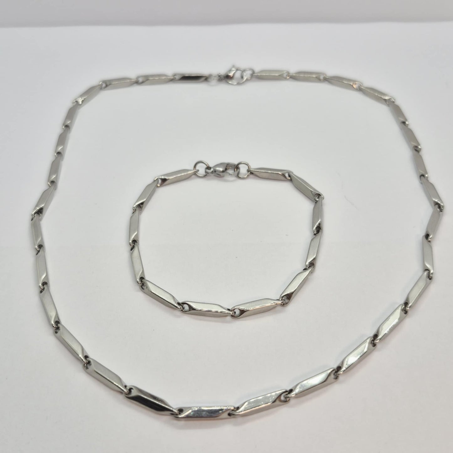 Stainless Steel Choker Necklace and Bracelet Set