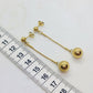 Dangling Ball Stud Earrings in Gold Plated Stainless Steel