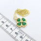 Natural Hetian Jade Clover Pendant in Sterling Silver Gold Plated