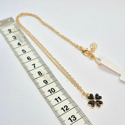 Gold Plated Stainless Steel Pendant with Chain Necklace, Heart, Flower, Clover and Money Bag