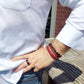 Red Braided Leather Bracelet for Men