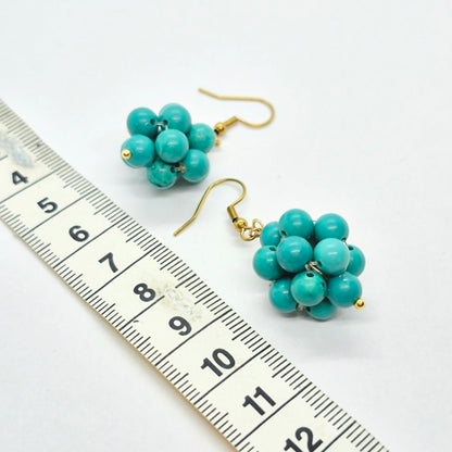 Natural Turquoise Earrings in Stainless Steel Gold Plated