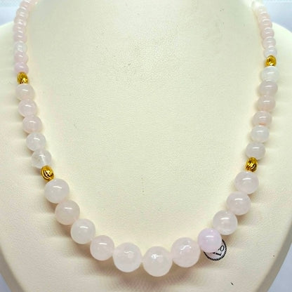 Natuurlijke Rozenkwarts Ketting Choker met 8-12mm Stenen