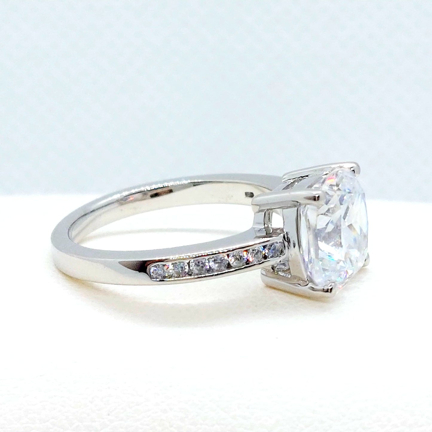 Sona Diamond 3ct Ring in Sterling Silver Lab Created