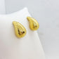 Large Rain Drop Stud Earrings in Gold Plated Stainless Steel