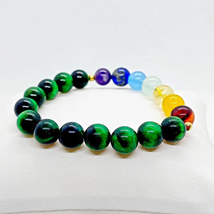 Natural Stones with the 7 Chakra's Bracelet in 10mm Stones
