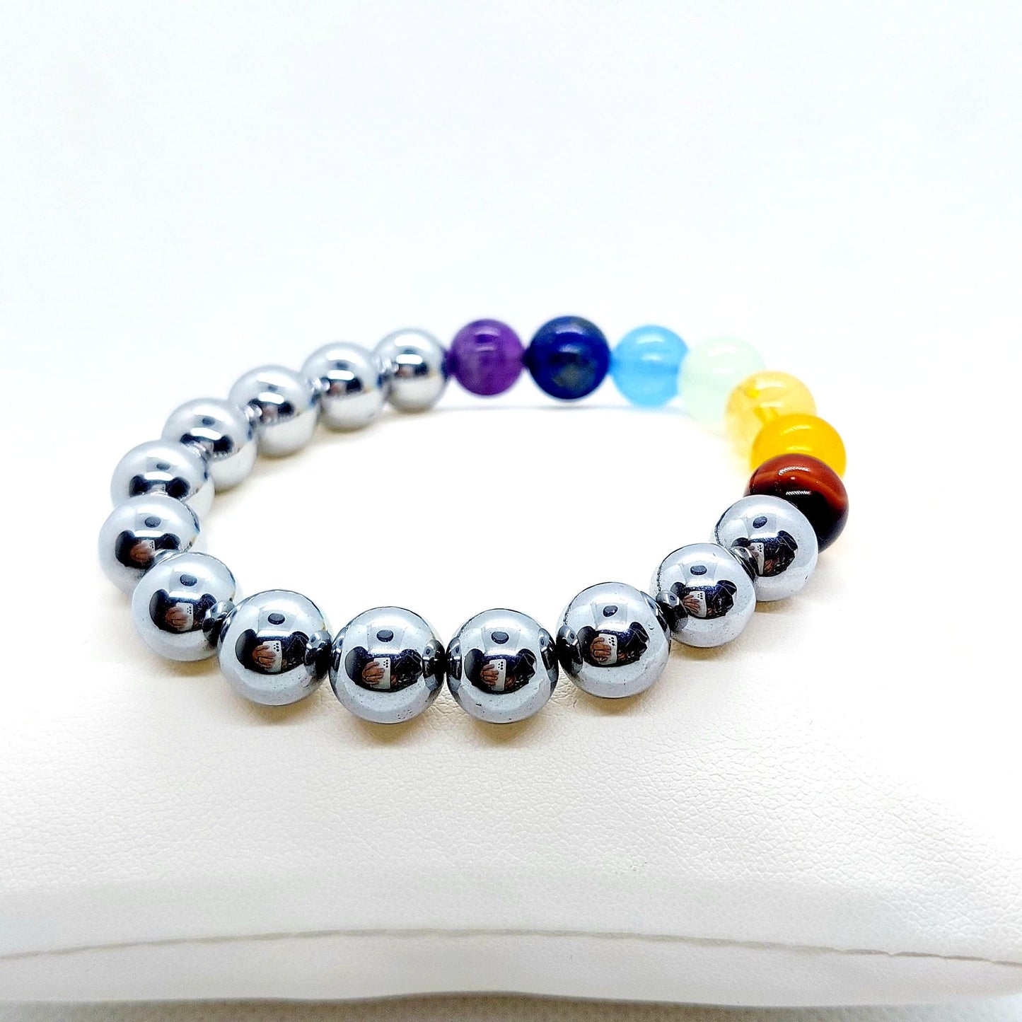 Natural Stones with the 7 Chakra's Bracelet in 10mm Stones