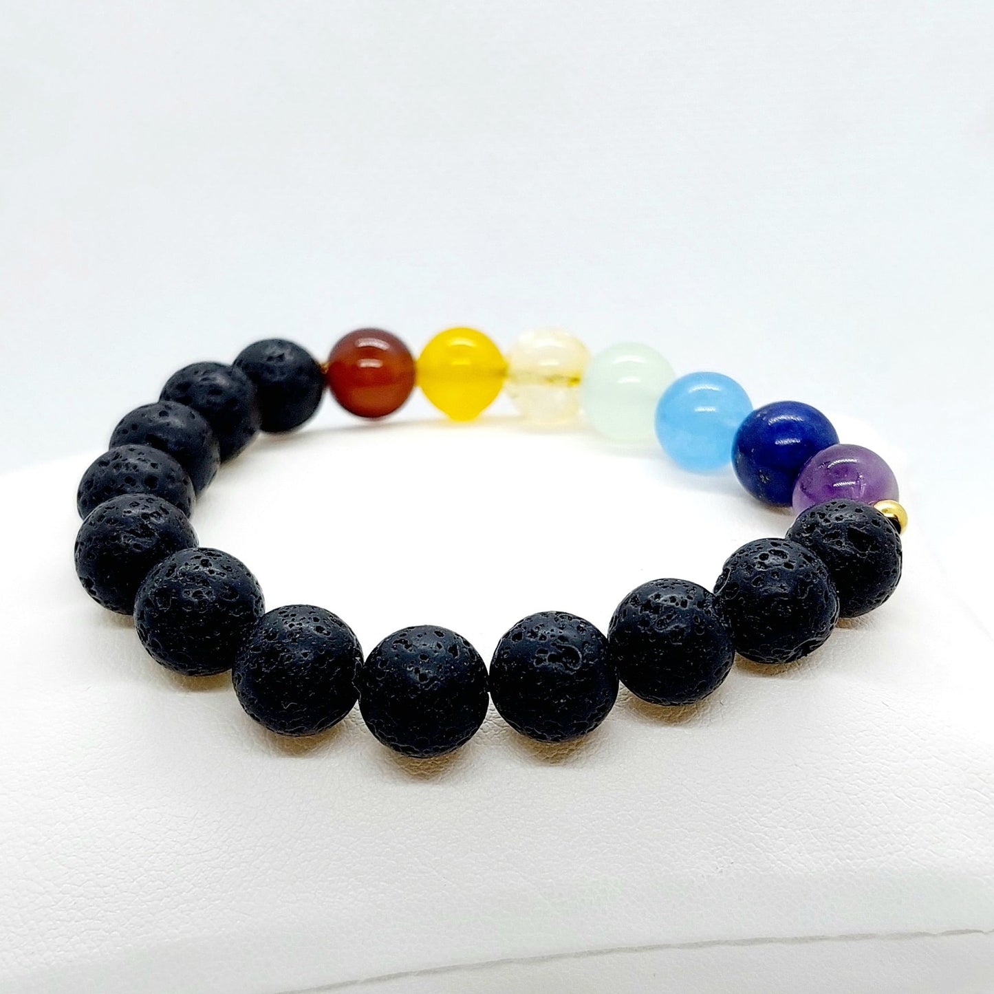 Natural Stones with the 7 Chakra's Bracelet in 10mm Stones